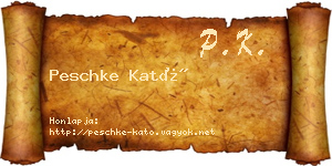 Peschke Kató névjegykártya